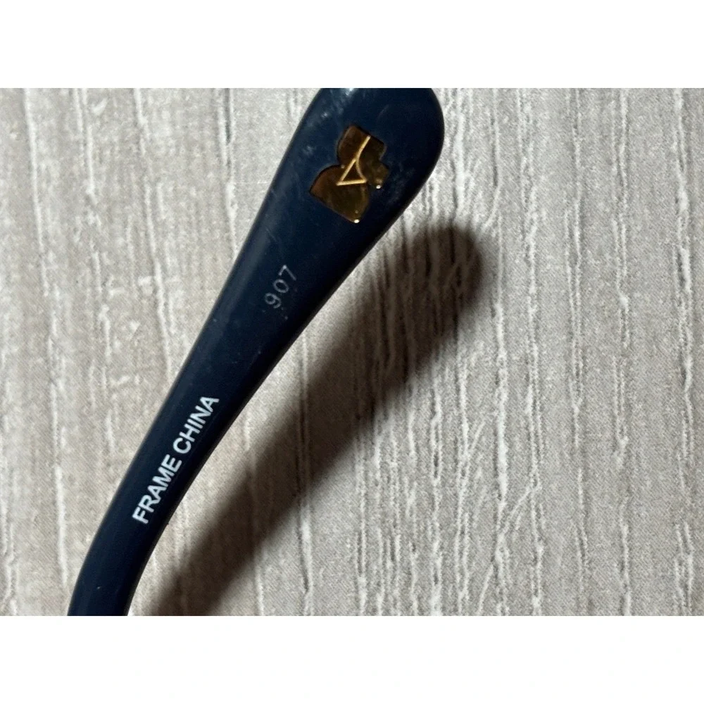 Diane von Furstenberg DVF5105 Navy Blue White Rectangular Eyeglass Frames Sleek